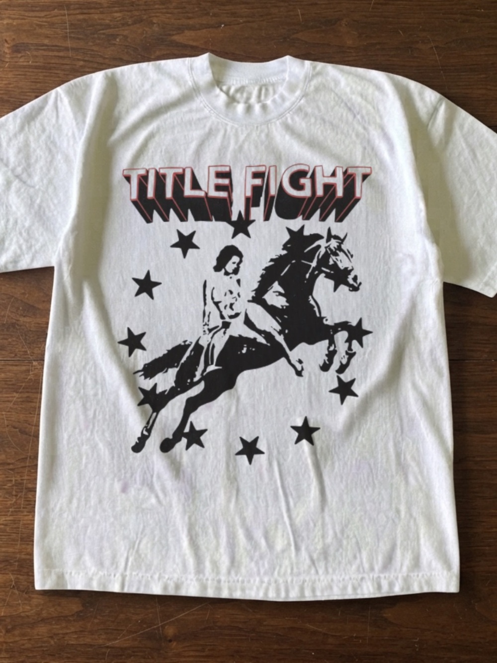 Gildan White Short Sleeve Tee with Black Horse